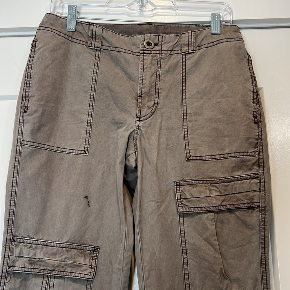 Free People dark green low rise Utility Pants Wild Truffle size  4. NWOT! - Picture 3 of 13